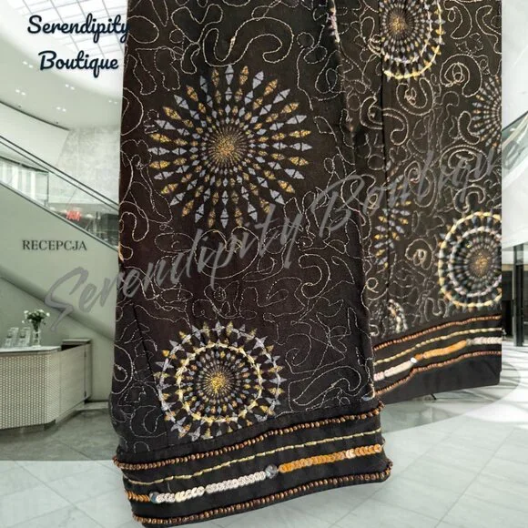 Chicos All Over Embroidery Beaded 100% Cotton Fully Lined Blazer Jacket - Picture 6 of 10